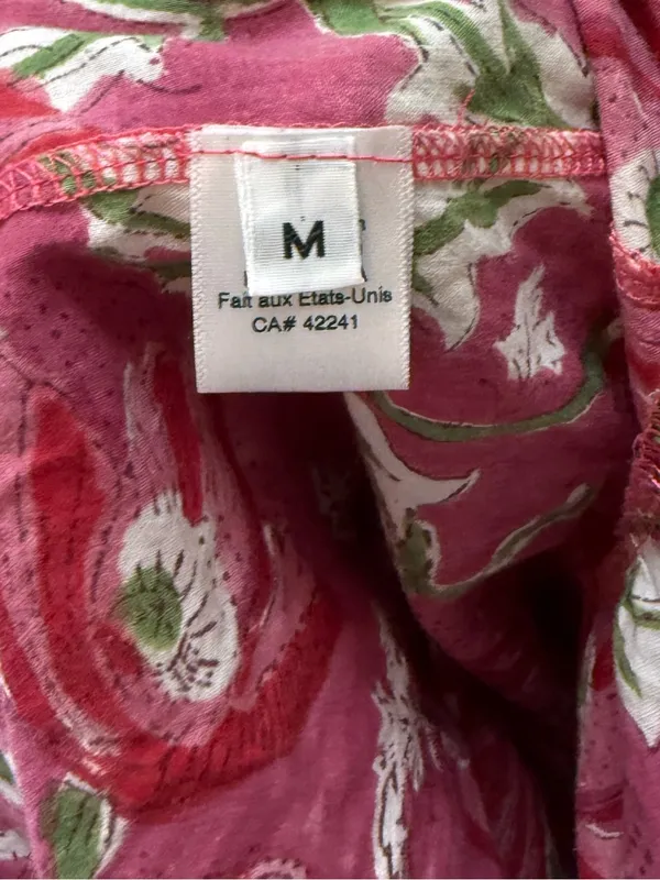 STARK X tiered maxi dress features a vibrant magenta/pink block-print medium - Image 5