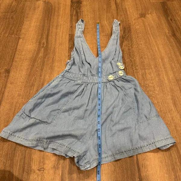 Urban Outfitters Womens Blue Denim Lyocell Romper Wrap Overalls Size XS - Image 7