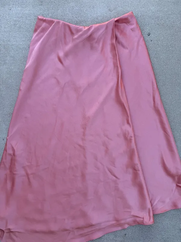 Alice + Olivia Pink Satin Asymmetrical Evening Formal Skirt Coquette Women's 4 - Image 2