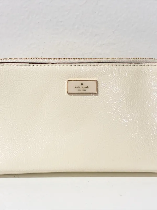 KATE SPADE NEW YORK PATENT LEATHER ADJUSTABLE BELT BAG IVORY Large/XL - Image 2