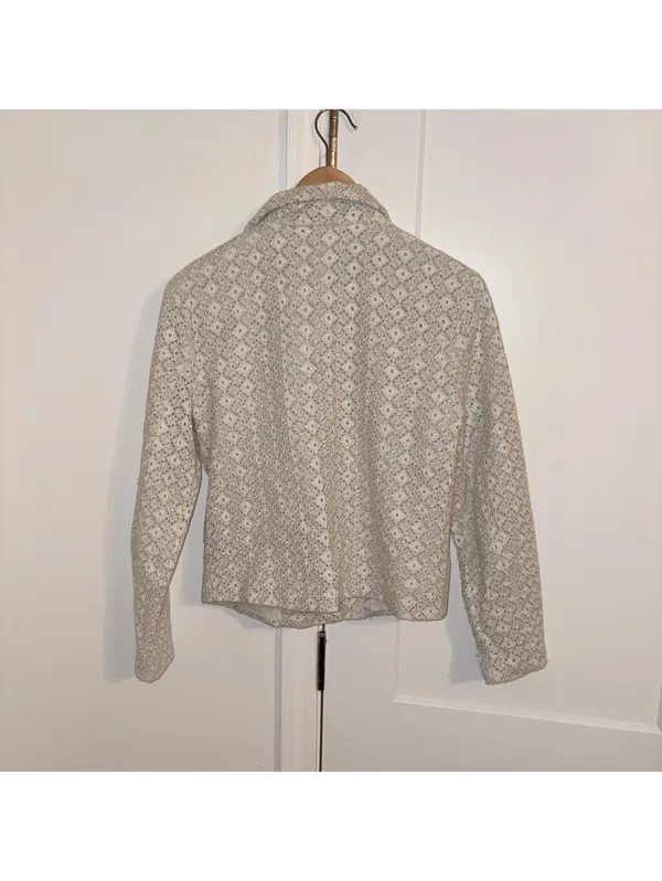 Dolan $158 Woman’s M Left Coast Collection “Rossi” Eyelet Lace Moto zip jacket - Image 3