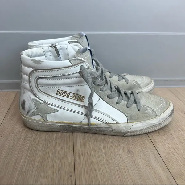Golden Goose Women's Slide High Top Sneakers in White - Image 2