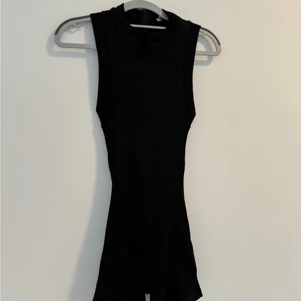 Zara Black Sleeveless Knit Romper - Image 3