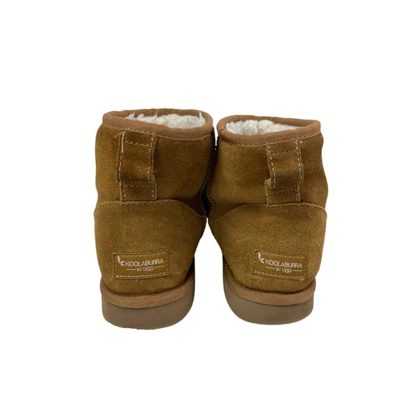 KOOLABURRA BY UGG Burra Brown Faux Fur Shearling Suede Mini Ankle Boots Size 8 - Image 3