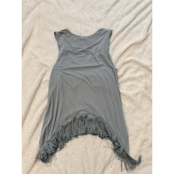 Venus Women’s Blue Sleeveless Top With Fringe Hem Size m - Image 5