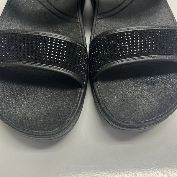 Fila Sport Black Glittered Two-Strap Slip-On Platform Sandals- 8M - Image 6