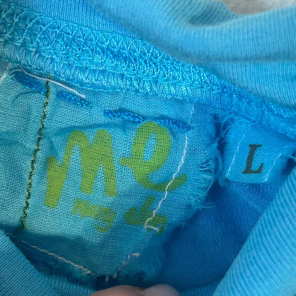 Fresh‎ Produce Mary Ellen ME Blue Wide Leg Lounge Pants Large Rayon Lycra USA - Image 4