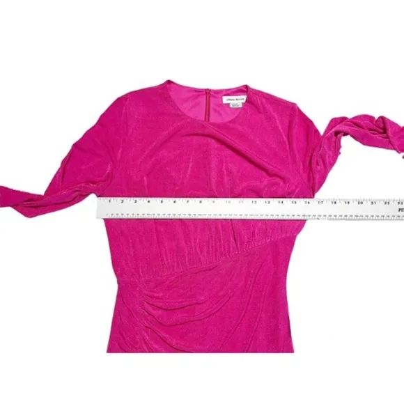 ASOS‎ Urban Revivo Pink Long Sleeve Slinky Mini Ruched Side Dress Size 6 - Image 4