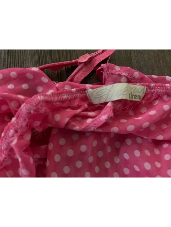 VTG Sirens Pink Polka Dot Halter Top Y2K Sz S - Image 2