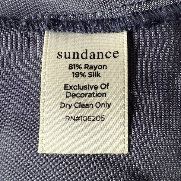 Sundance XS Black Rayon Silk Blend Velvet Lace Trim Tank Top Sleeveless Blue - Image 7
