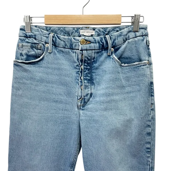 Good American Good Icon Split Inseam Jeans Size 10 / 30 Medium Wash Straight Leg - Image 5
