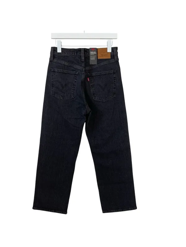 Levi’s Ribcage Straight Ankle Washed Black Gray Size 28 Inseam 27 Grunge Casual - Image 2