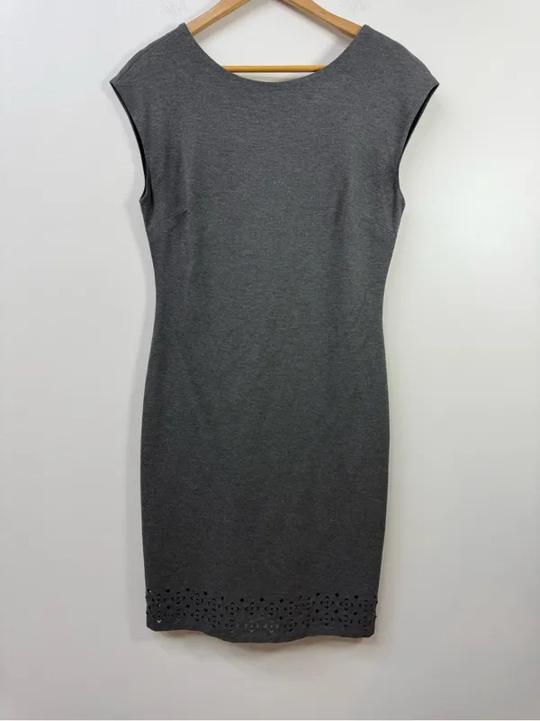 Banana Republic Dark Charcoal Sheath Dress with Laser-Cut Hem size 6T - Image 3
