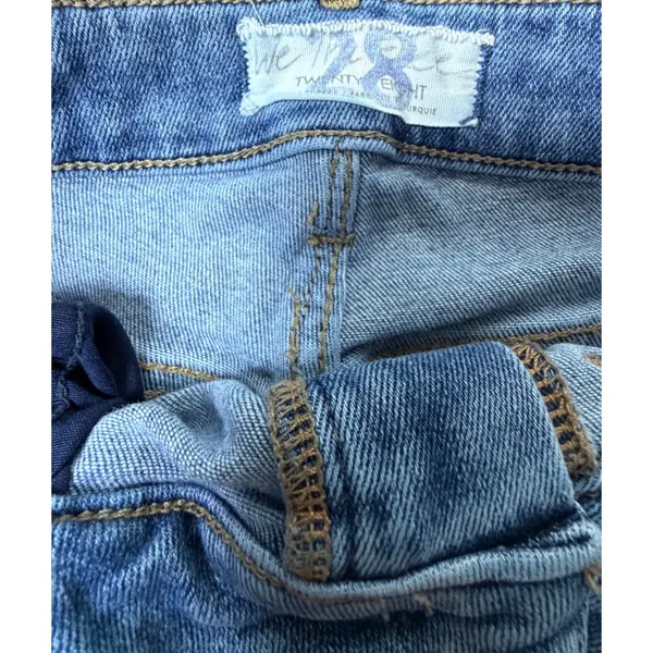 Free People We The Free Twenty Eight High Rise Skinny Jeans Raw Hem Blue Size 28 - Image 4
