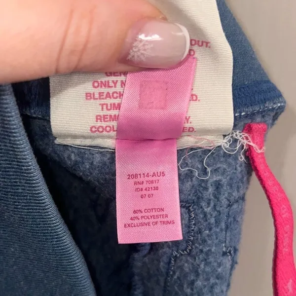 ✨Pink Victoria Secret University Cutoff Sweat Blue Sz Medium Shorts✨ - Image 6