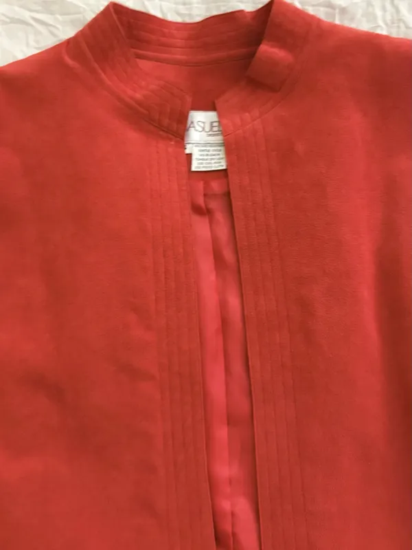 70’s retro Red Ultrasuede jacket with a boho vibe, size M - Image 5