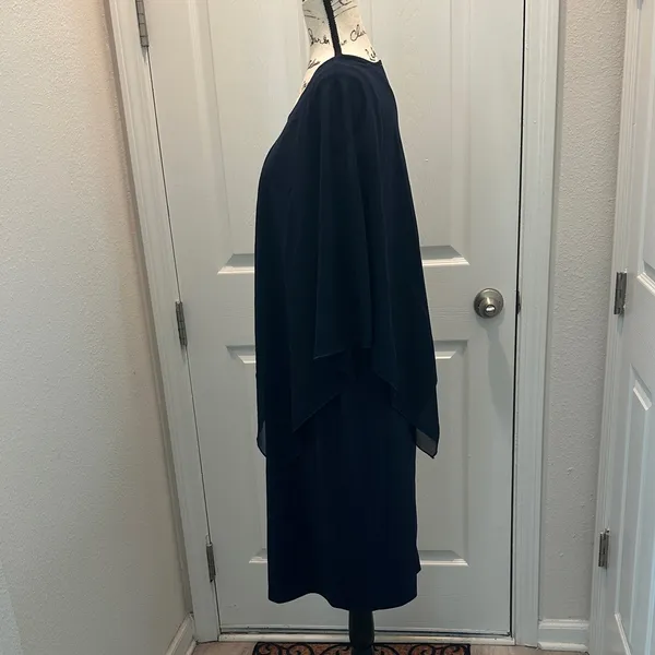 Manydress Elegant Navy Overlay Women’s Dress - Image 3