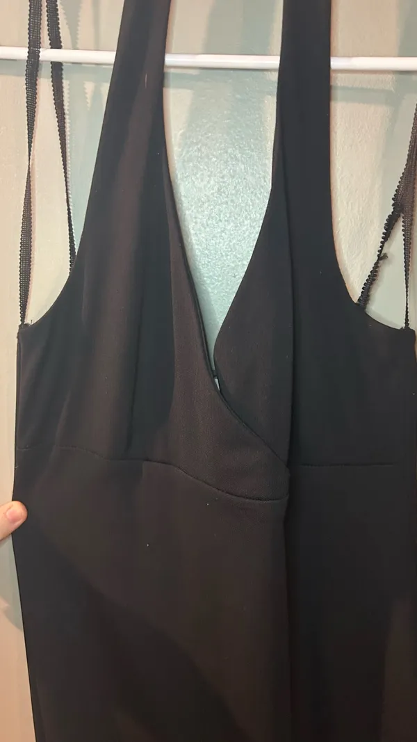 Vintage City Triangles Black Halter Dress - Image 3