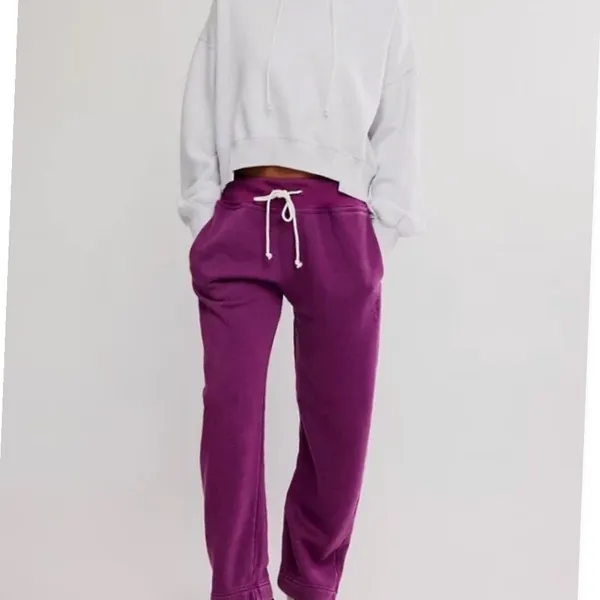 NWT Free People Movement Final‎ Call Pants/Deep Mulberry Medium - Image 4