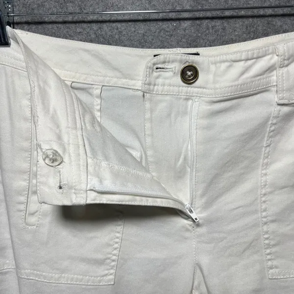 White House Black Market The‎ Trouser White Linen Blend Wide Leg Pants Size 4 - Image 4