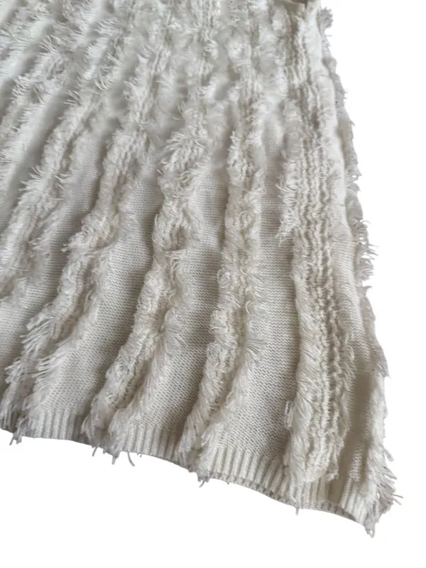 CURRENT AIR Ivory Winter White Striped Tank Top Size Large - Image 4