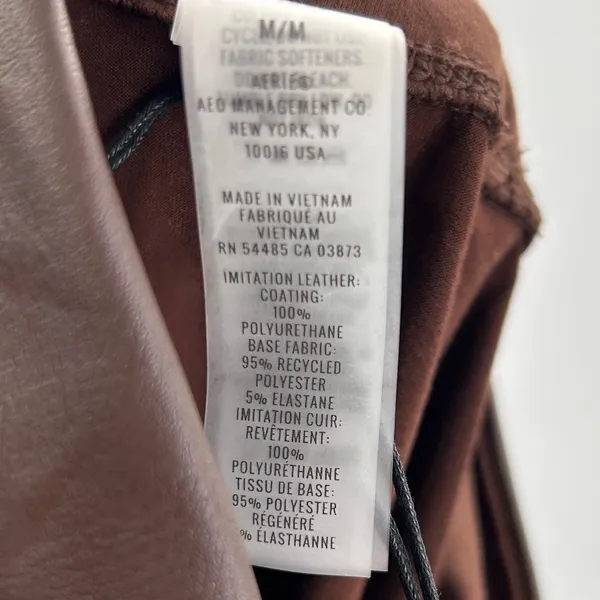 OFFLINE by Aerie Real Luxe‎ Hi-Rise Legging Chocolate Brown Faux Leather Med NWT - Image 7