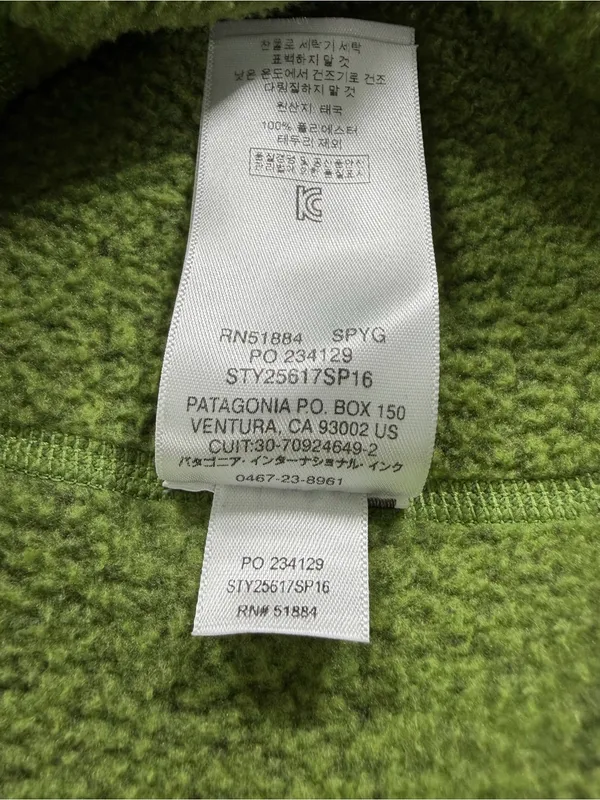 Patagonia Better Sweater Quarter‎ Zip Fleece Pullover Sage Green Womens XL Hike - Image 7