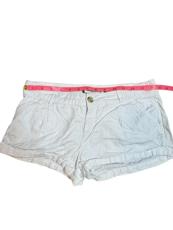 Y2K Vintage Abercrombie & Fitch White Striped Low rise micro shorts size 2 - Image 4