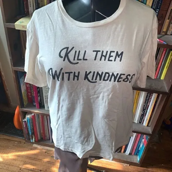 Blank Paige Kill them With Kindness L ivory graphic basic tee - Image 2