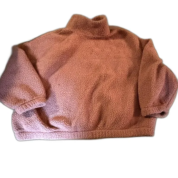 Old Navy Women’s XL Pink Dusty Rose Sherpa Teddy Fleece Full Zip Jacket - Image 2