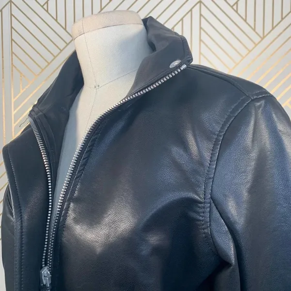 BLANKNYC Faux Leather Full Zip‎ Moto Jacket Black - Image 7