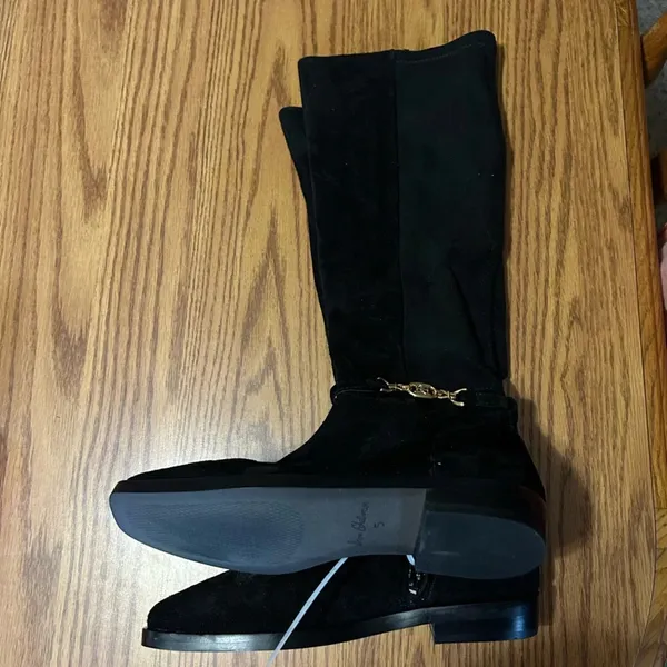 Sam Edelman Black Suede Clive Embellished Riding Boot Size 5 - Image 5