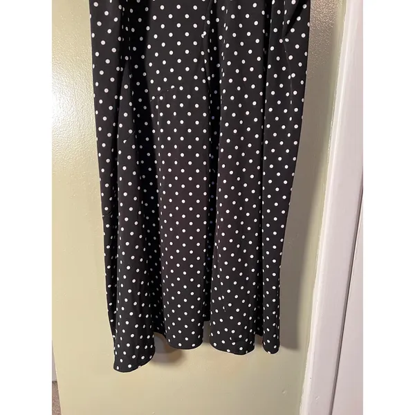 Vintage Jaclyn Smith Collection Womens Sz XL A-Line Skirt Black White Polka Dots - Image 7