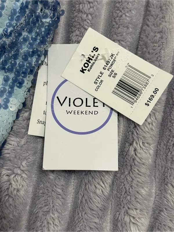 Violet Weekend Blue & Silver Sequin Maxi Dress — Girls’ Size 5/6 — NWT - Image 6