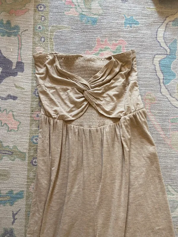 Tan Strapless Jumpsuit - Image 2