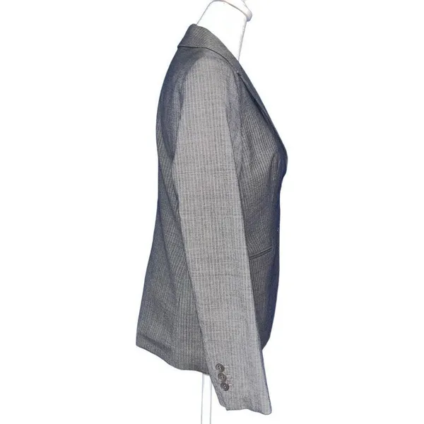 ‎Talbots gray & white pinstriped blazer 4P - Image 2