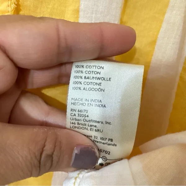 Free People We The Free Float Away Shirt Yellow White Stripe Button Down NWT XS - Image 7