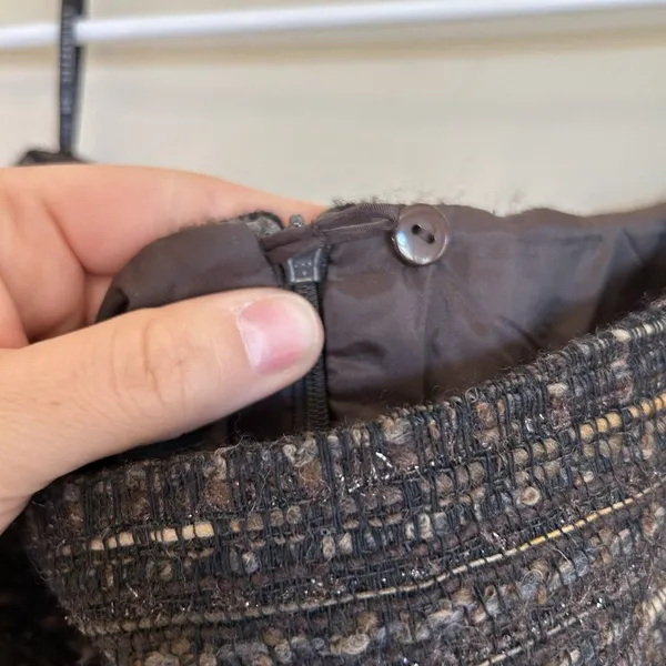 Lafayette 148‎ New York Tweed Boucle Blazer Skirt Jacket Size 6 Brown Work wear - Image 12