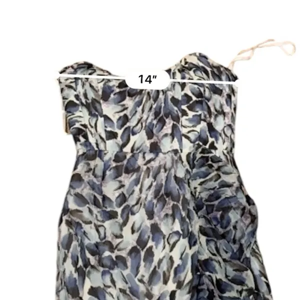 RTR Katie May Baby Cakes Off White & Blue Printed Strapless‎ Maxi Dress Sz S - Image 13