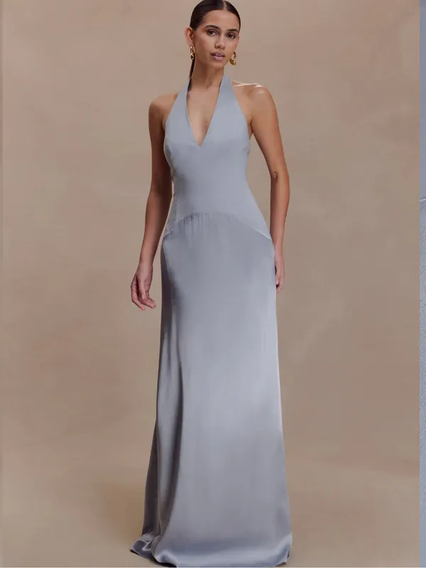 Meshki Maura Taffeta And Satin Maxi Dress - Cornflower Blue, M - Image 3