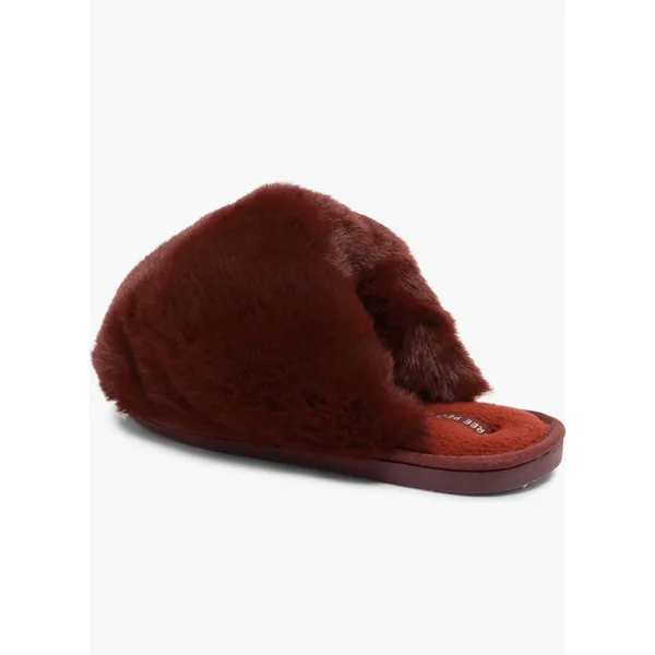 Free‎ People Snowball Slipper Women Size 7 Cabernet Faux Fur Slides Maroon - Image 4