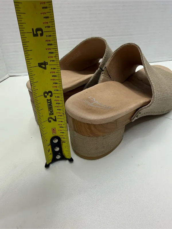 Dansko Maci Taupe Textured Leather Heeled Slide Sandals Size 36 - Image 8