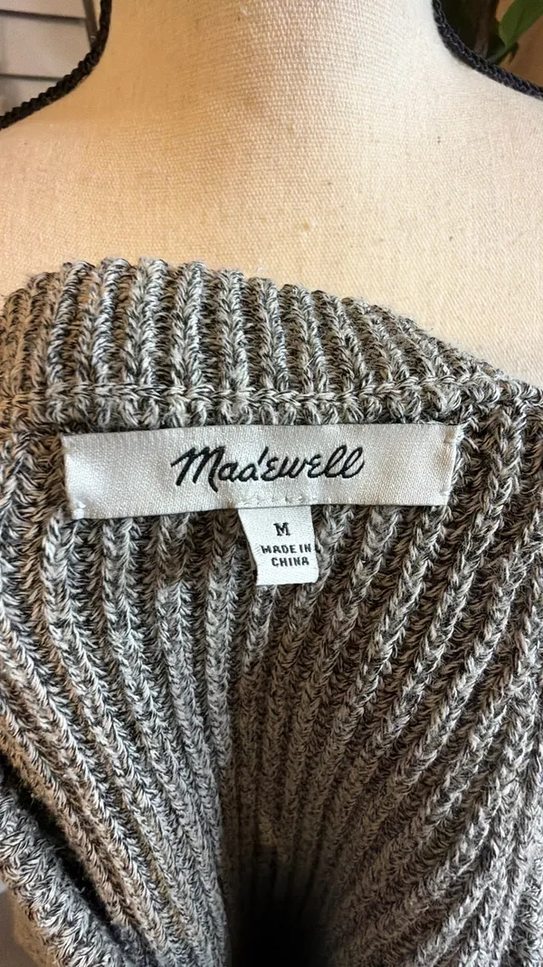 Madewell Gray Ribbed Knit Top - Image 5