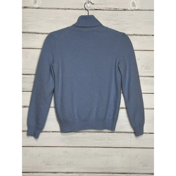 United Colors of Benetton Turtleneck Sweater Size Large Light Blue Wool Blend - Image 6