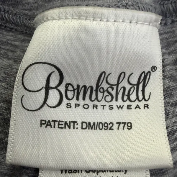 Bombshell Sportswear Perform Thigh High Leggings Women M Gray Stripe Pocket - Image 10