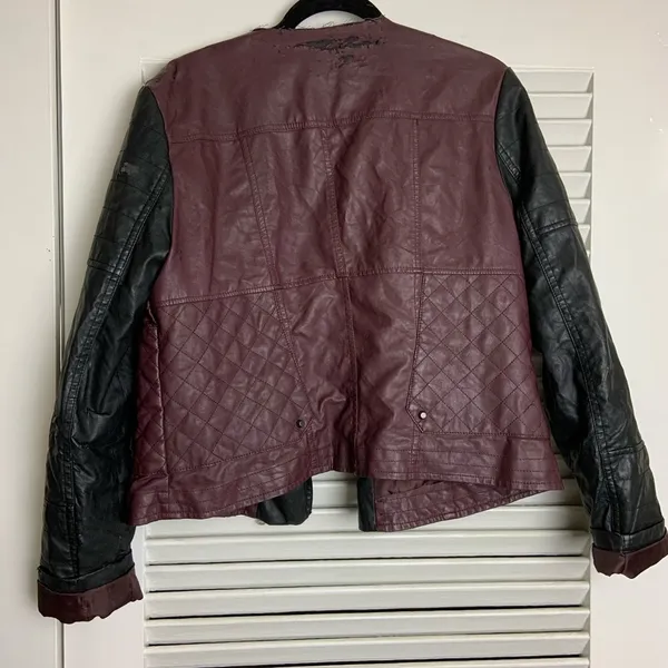 LG B Bernardo Collection Burgundy moto Jacket - Image 2