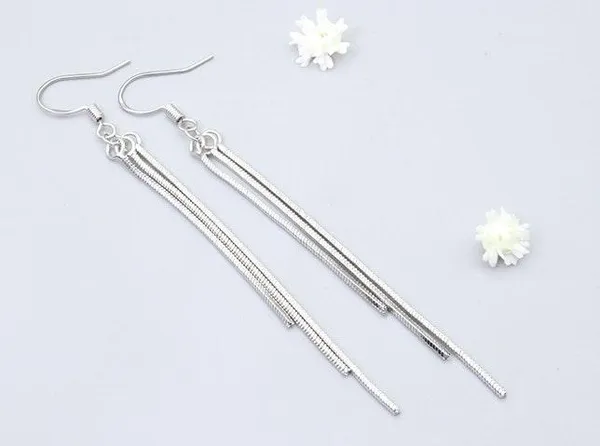 Women Korean Style Tassel Sterling Silver Earrings - Image 2