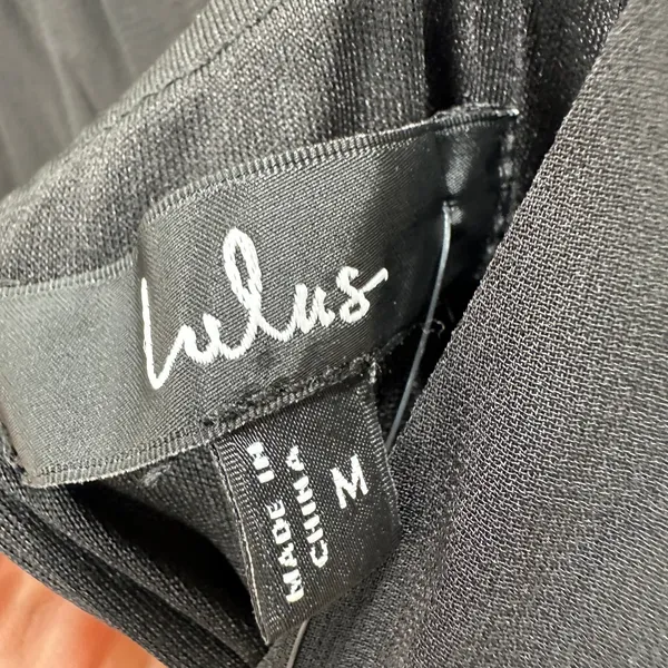 Lulus Tier Elegance Black Long Sleeve Tiered Maxi Dress Chiffon Formal M NWT - Image 9