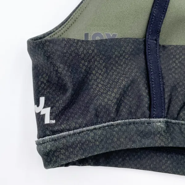 JoyLab Dark Green & Black Snakeskin Reptile Print Strappy Sports Bra Size XS - Image 4