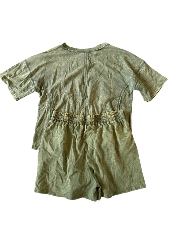 ZENANA Green Ombré Two Piece Casual Lounge Set Size Large - Image 2